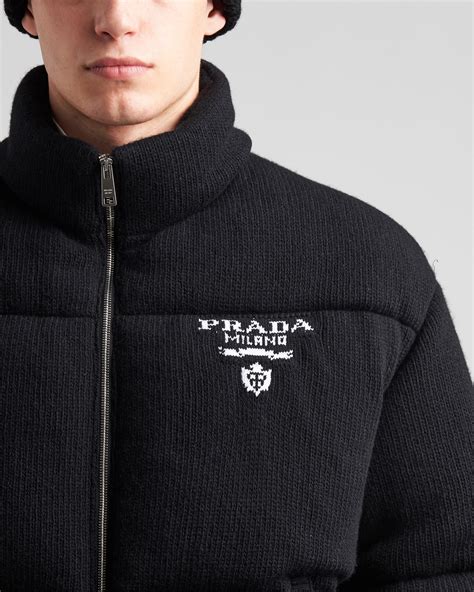 prada cashmere down jacket|prada cropped cashmere down jacket.